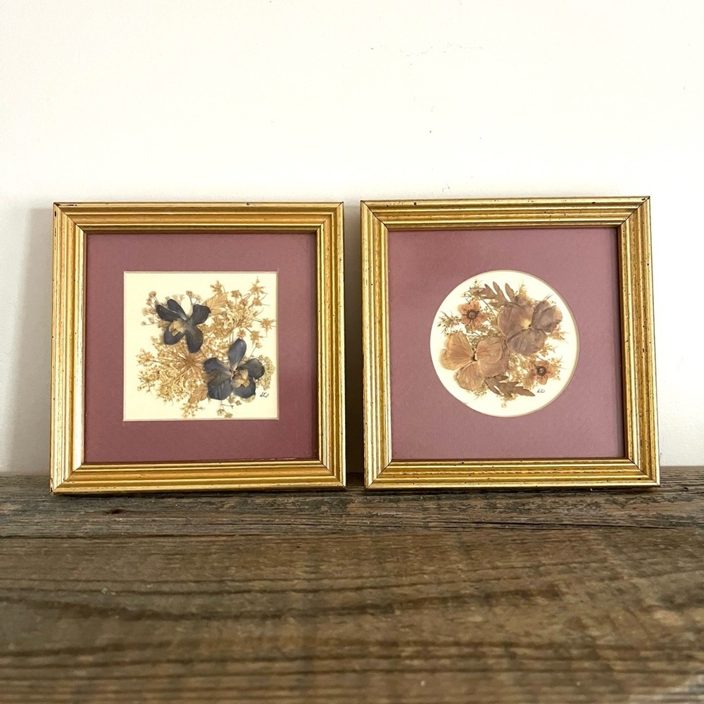 Gold Framed Floral Art Set